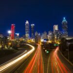 timelapse of traffic in downtown Atlanta